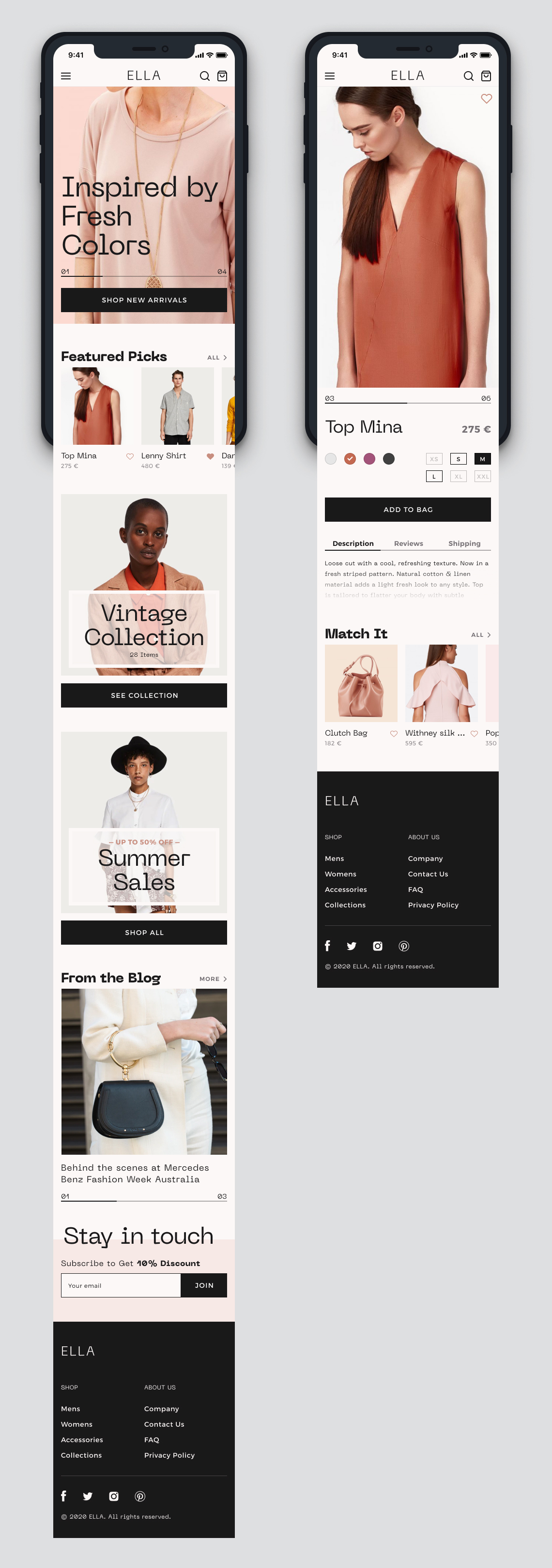 ELLA — Online fashion store redesign